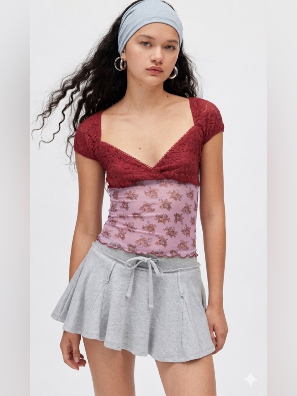 NWT Kimchi Blue Clementine Femme Lace Mesh Top Y2K Festival , XS